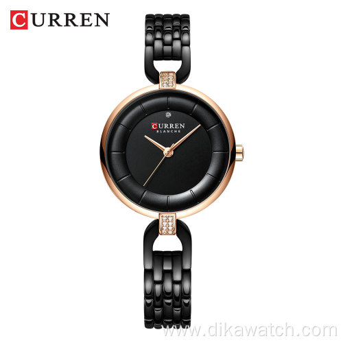 CURREN 9052 Women's Fashion Watch Luxury Dress Ladies Wristwatch Quartz Stainless Steel Small Dial Rose Gold Watch Analog Clock